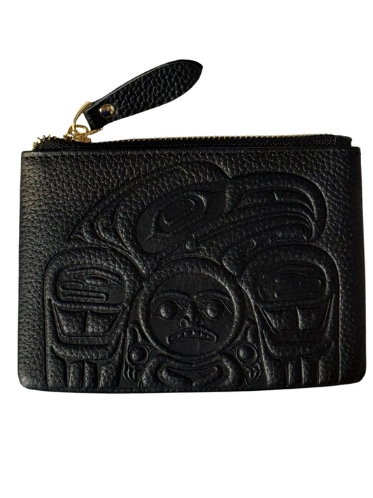 Coin Purse  - Leather - Black - Eagle