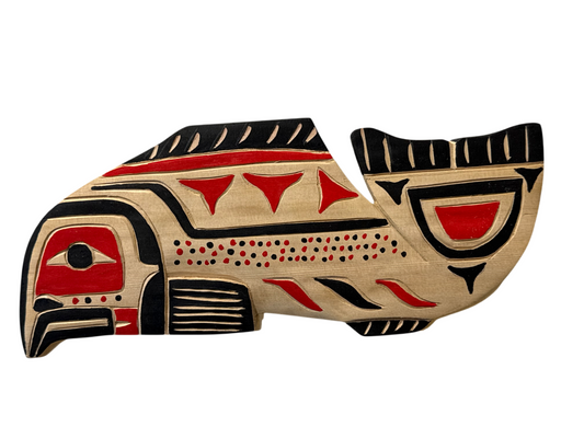 Wooden Plaque - Red Cedar - Salmon - Red - Left Facing