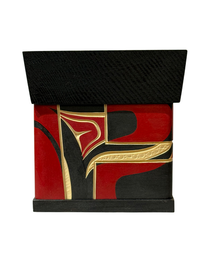 Bentwood Box - Carved - Eagle - Black