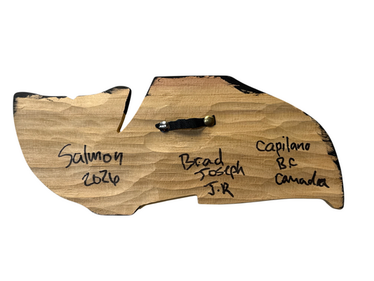 Wooden Plaque - Red Cedar - Salmon - Red - Left Facing