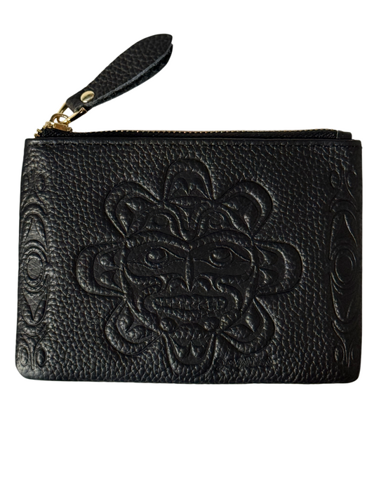 Coin Purse  - Leather - Black - Sun