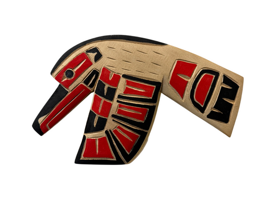 Wooden Plaque - Red Cedar - Hummingbird - Red - Left Facing