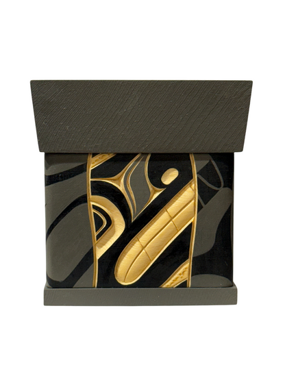 Bentwood Box - Carved - Wolf - Grey