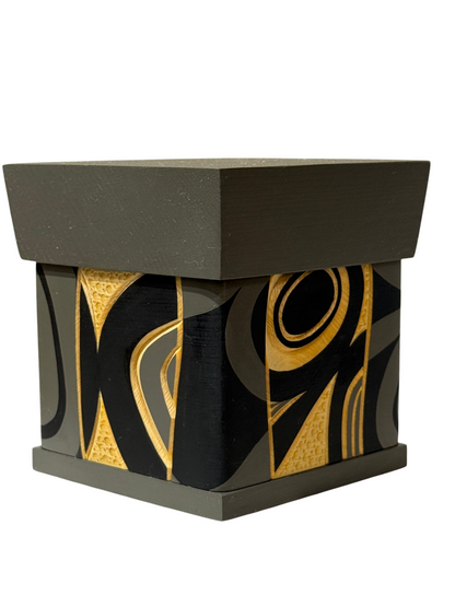 Bentwood Box - Carved - Wolf - Grey