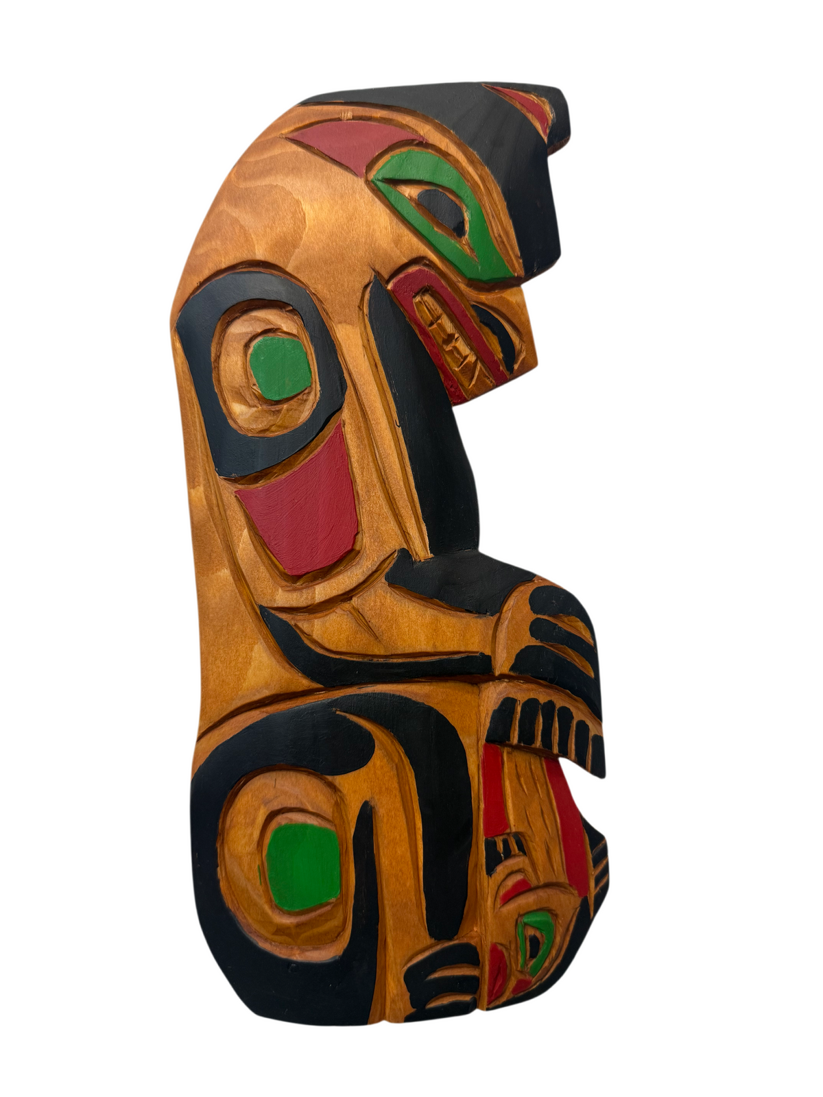 Wooden Plaque - Pine - Bear & Salmon