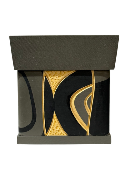 Bentwood Box - Carved - Wolf - Grey