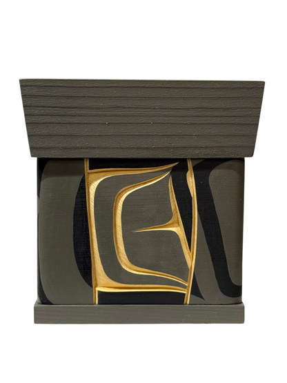 Bentwood Box - Carved - Wolf - Grey