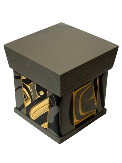Bentwood Box - Carved - Wolf - Grey