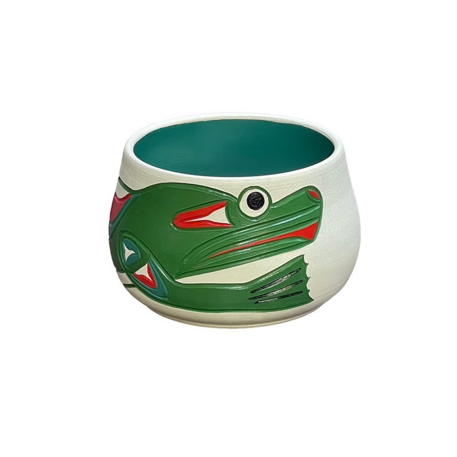 Ceramic Pot - Small - Frog - Green
