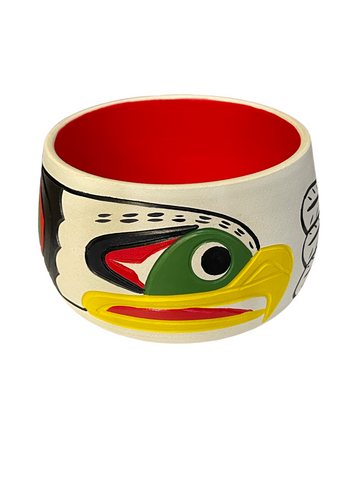 Ceramic Pot - Small - Eagle - Red, Green, & Yellow