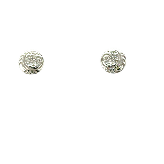 Earrings - Sterling Silver - Stud - Moon - Micro - 8mm
