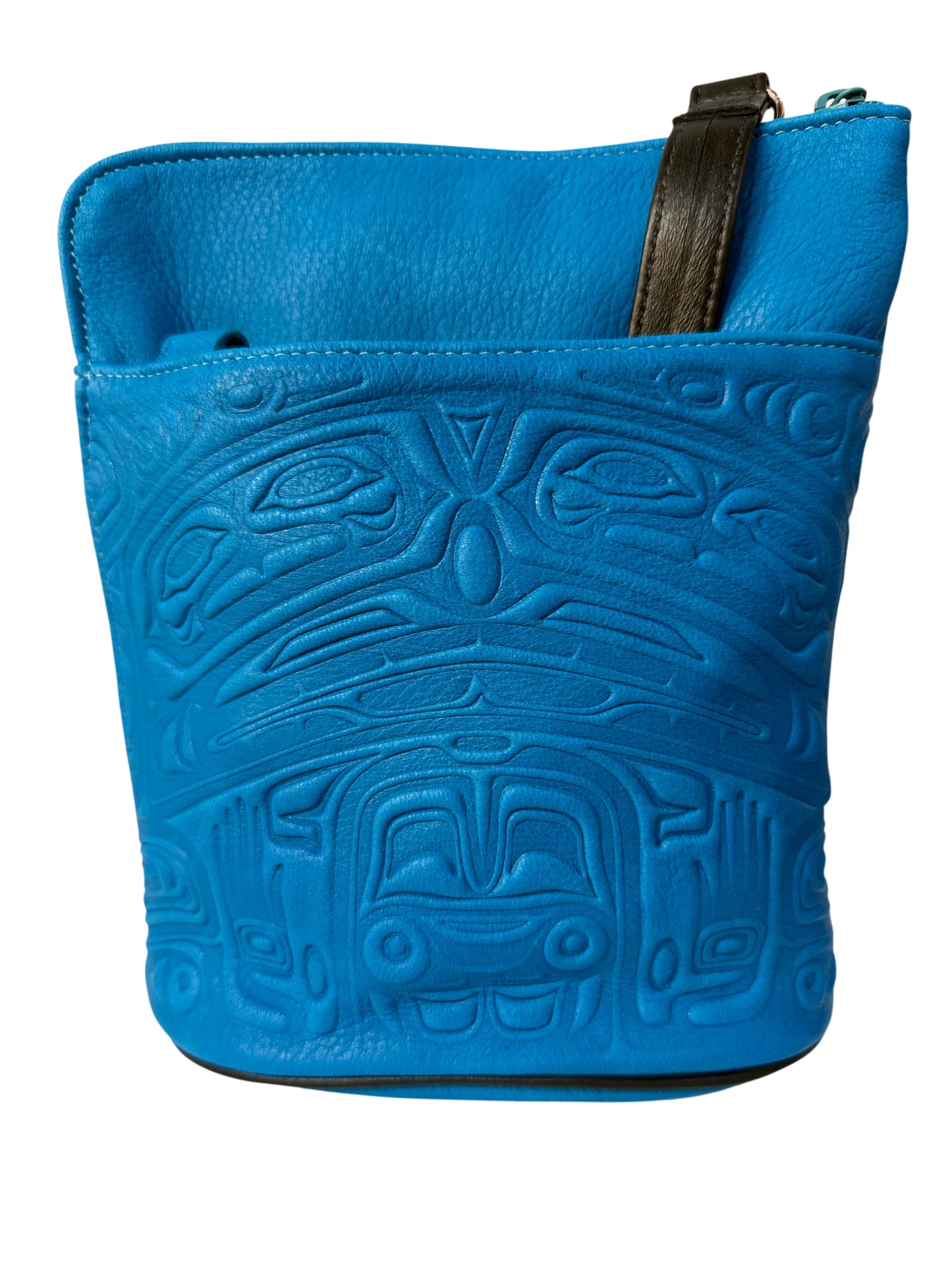 Purse - Compact Crossbody - Deerskin - Bear - Turquoise