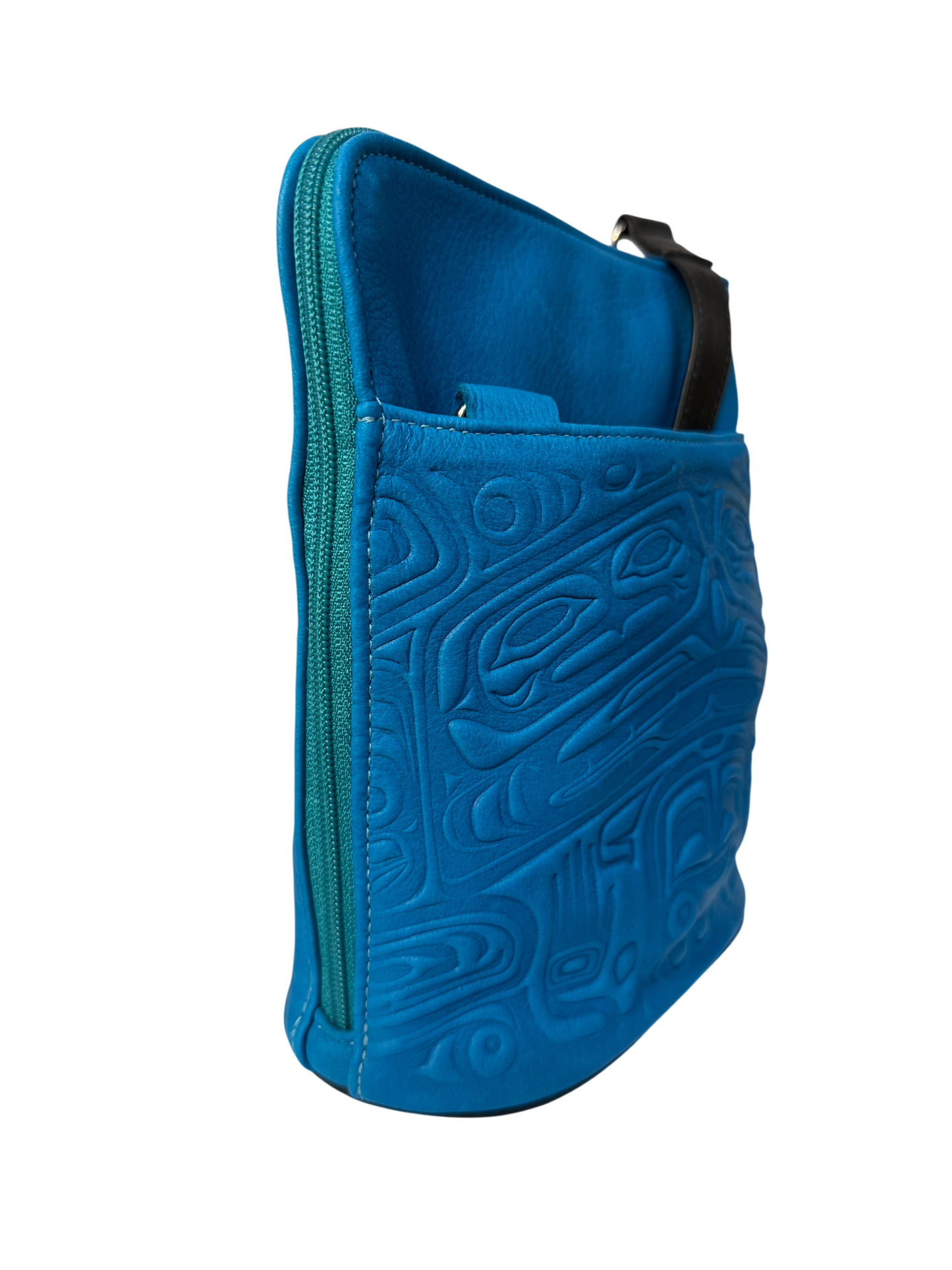 Purse - Compact Crossbody - Deerskin - Bear - Turquoise