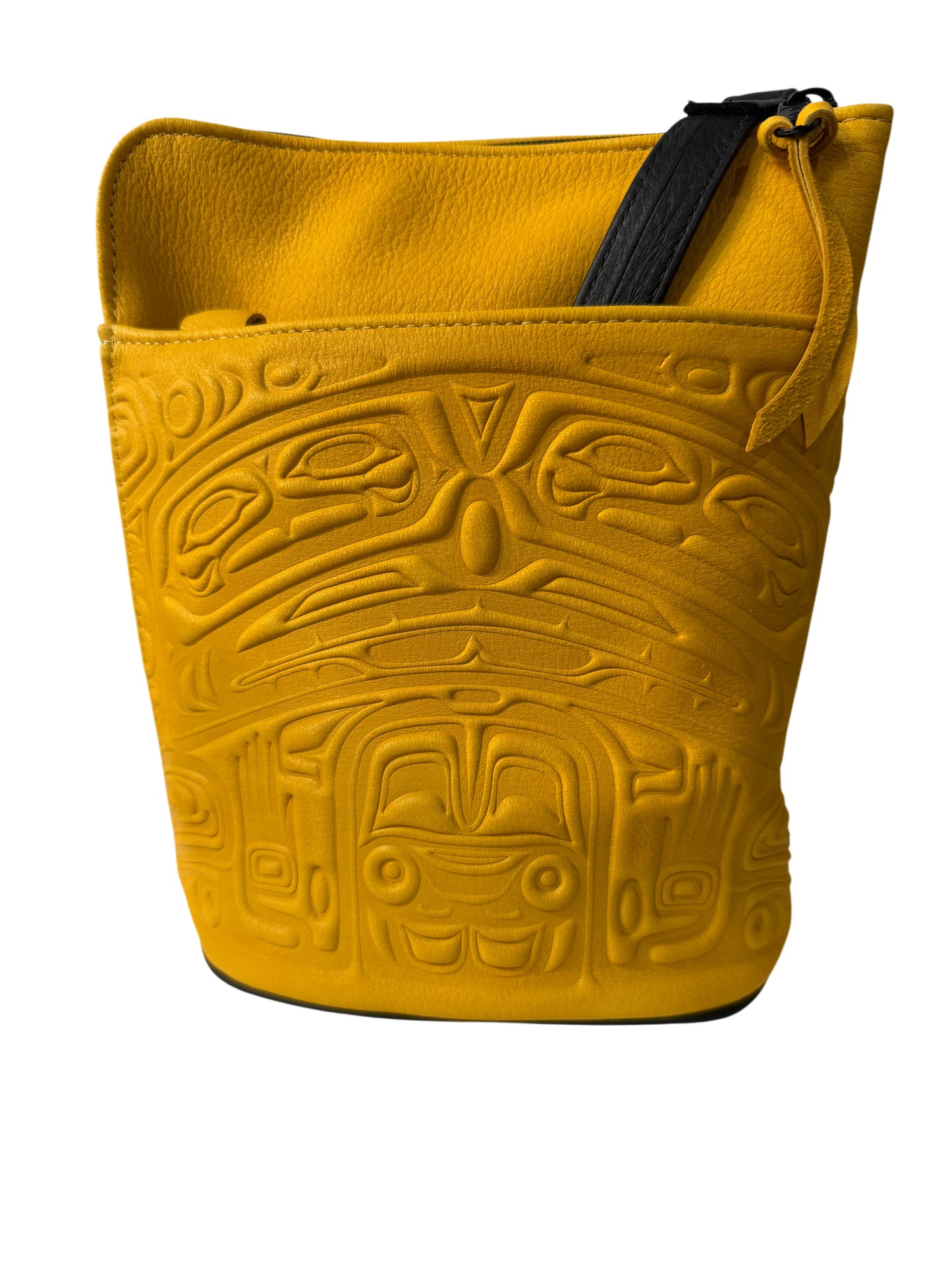 Purse - Compact Crossbody - Deerskin - Bear - Tan (Yellow)