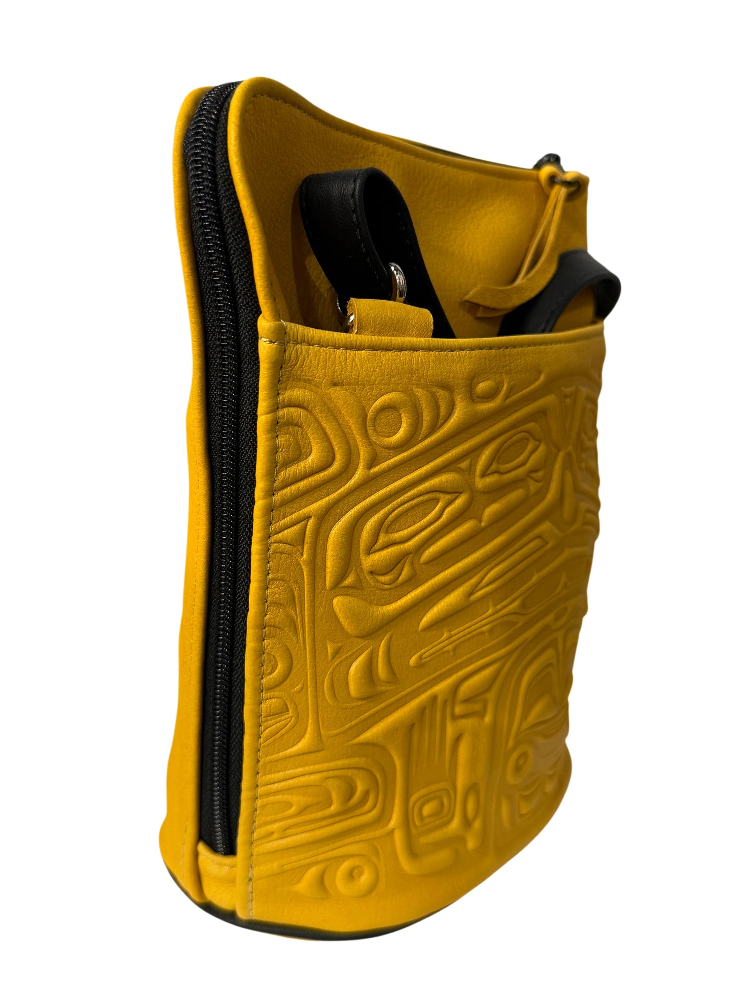 Purse - Compact Crossbody - Deerskin - Bear - Tan (Yellow)