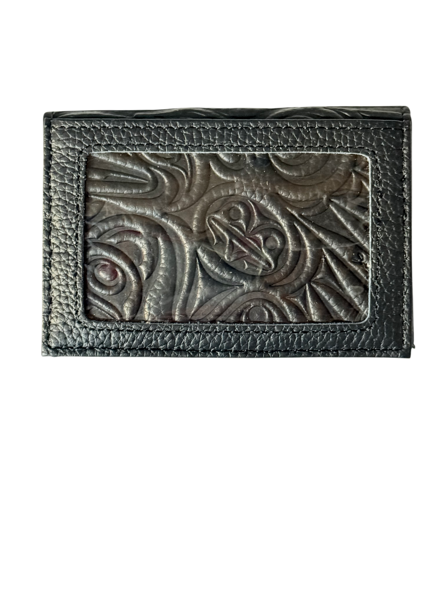 Card Wallet - Leather - Black - Dual Raven