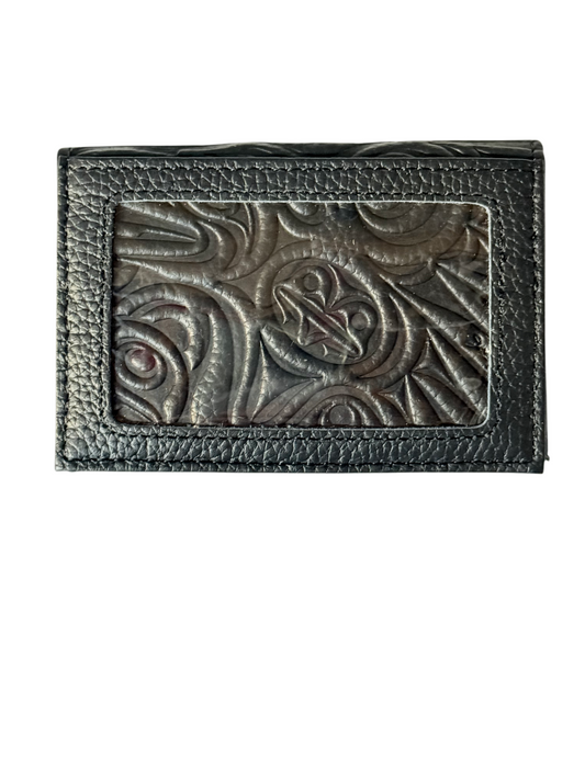 Card Wallet - Leather - Black - Dual Raven