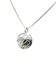 Pendant - Sterling Silver - Round - Wolf - Mini - 15mm