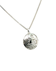 Pendant - Sterling Silver - Round - Wolf - Mini - 15mm