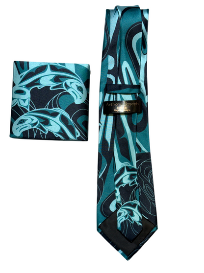 Tie - Silk - Salmon - Teal
