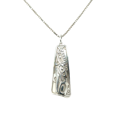 Pendant - Sterling Silver - Triangle - Wolf - 30mm