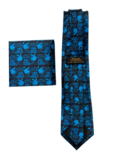 Tie - Silk - Hummingbird All Over - Blue
