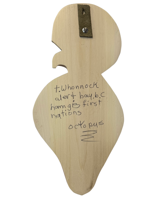 Wooden Plaque - Yellow Cedar - Octopus