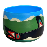Ceramic Pot - Medium - Orca - Blue & Green