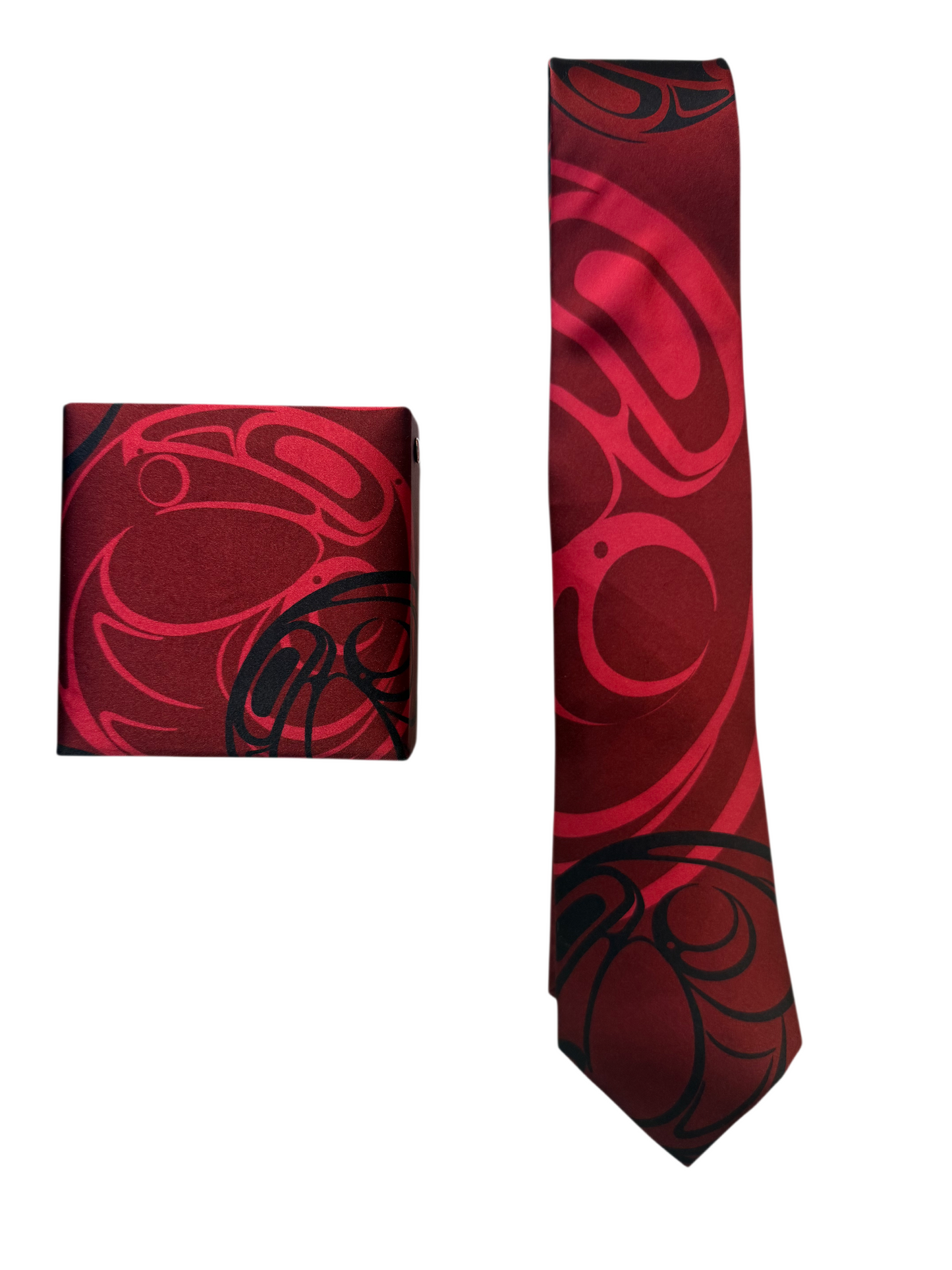 Tie - Silk - Raven - Red