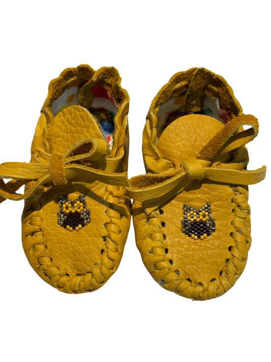 Moccasins - Infant - Bison Leather - Owl