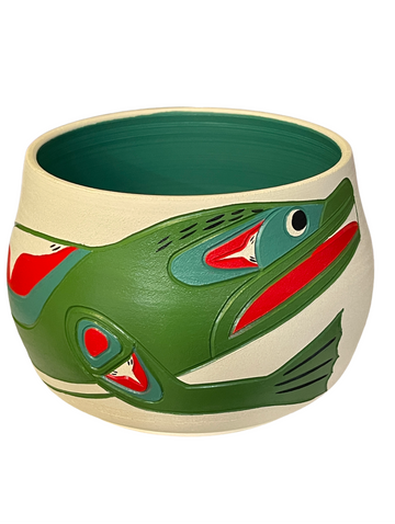Ceramic Pot - Medium - Frog - Teal