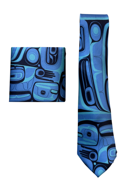 Tie - Silk - Raven Transforming - Blue
