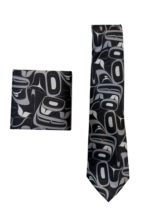 Tie - Silk - Eagle - Grey