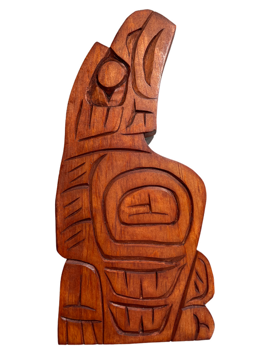 Wooden Plaque - Pine - 12" - Raven - Natural - Right Facing