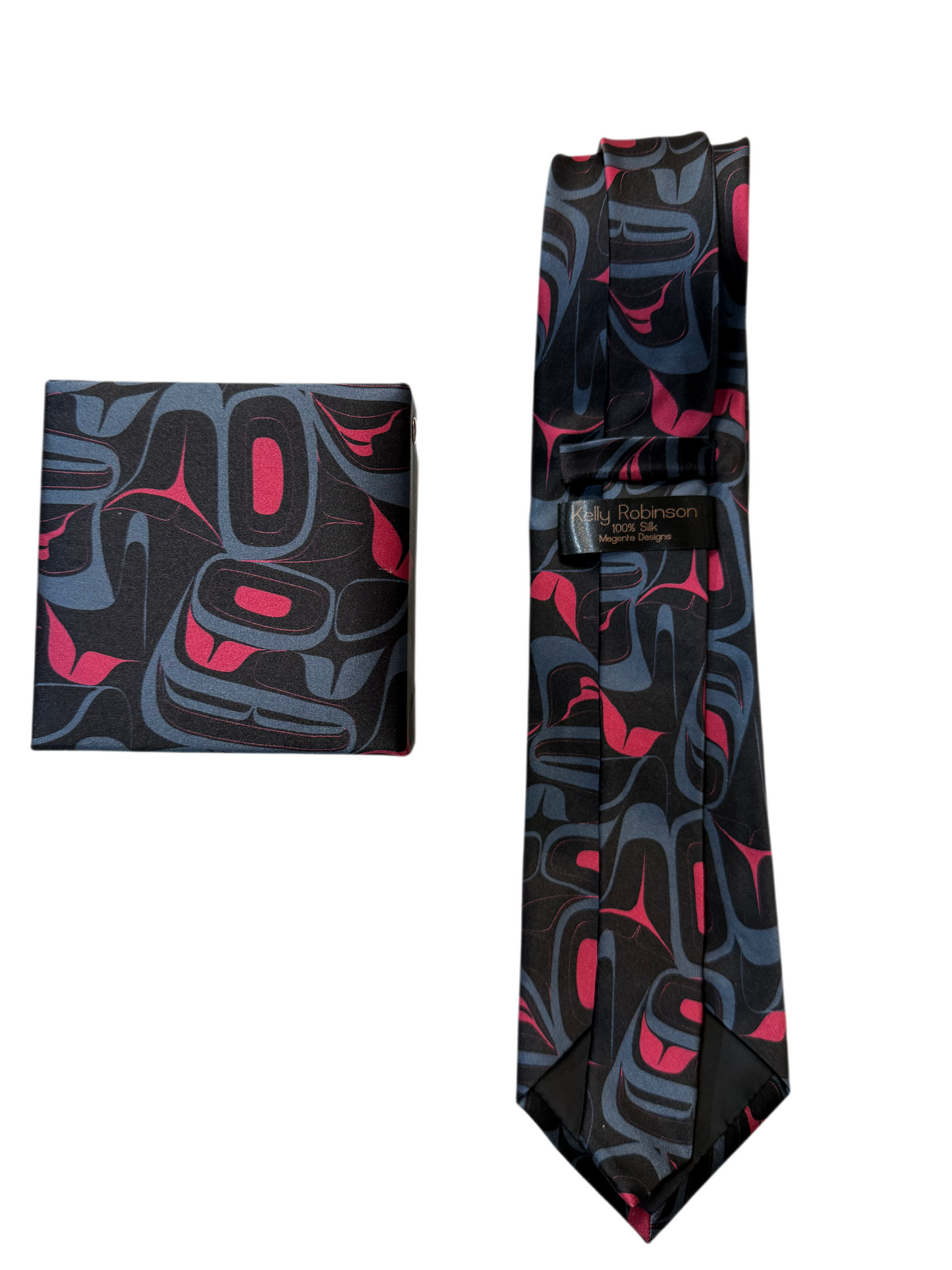 Tie - Silk - Eagle - Red & Navy