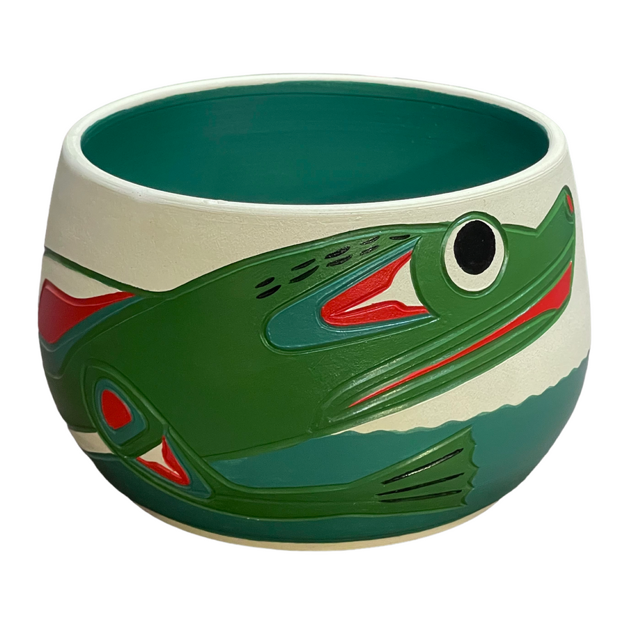 Ceramic Pot - Medium - Frog - Green