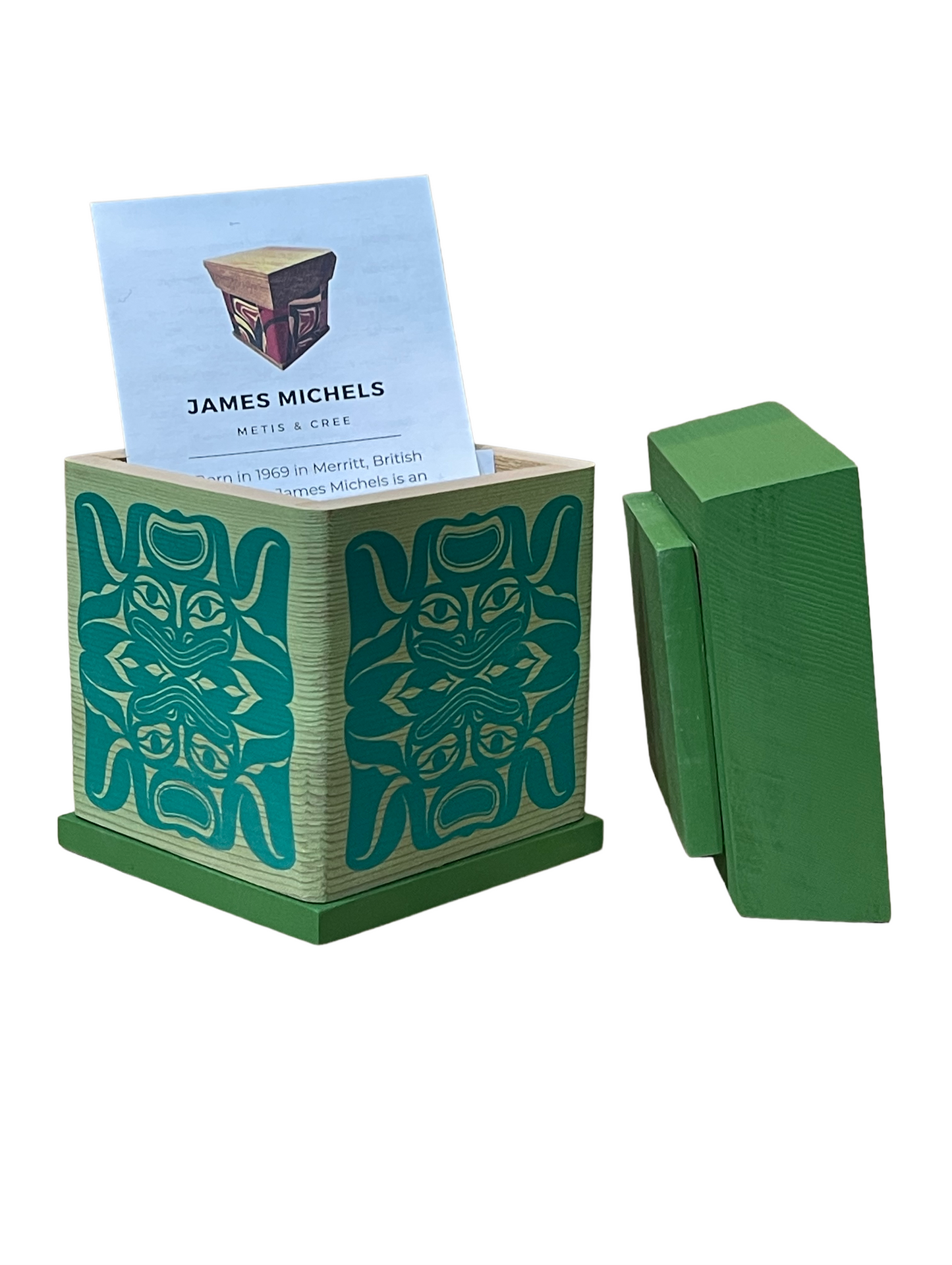 Bentwood Box - Frog - Green