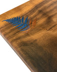 Serving Board - Canadian Walnut - Blue & Copper Fern
