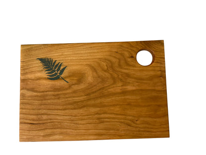 Serving Board - Canadian Cherry Wood - Green Fern