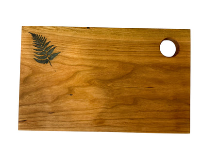 Serving Board - Canadian Cherry Wood - Green Fern