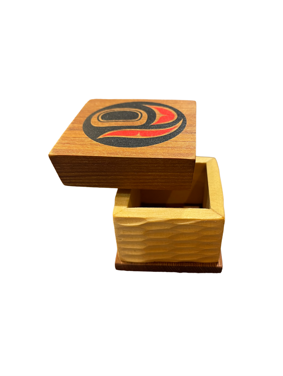 Bentwood Box - Mini - Salmon Egg - Carved - Natural