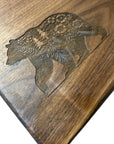 Serving Board - Canadian Walnut Wood - Flower Bear