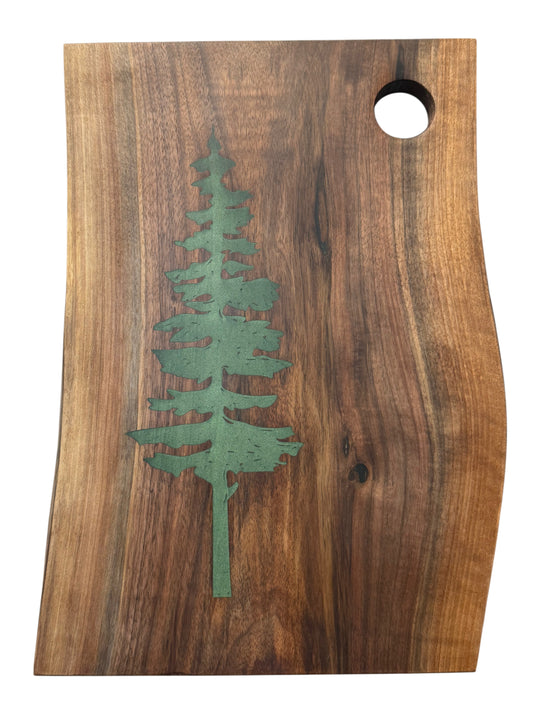 Serving Board - Canadian Walnut Wood - Sitka Tree - Live Edge