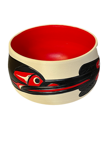 Ceramic Pot - Medium - Raven - Red