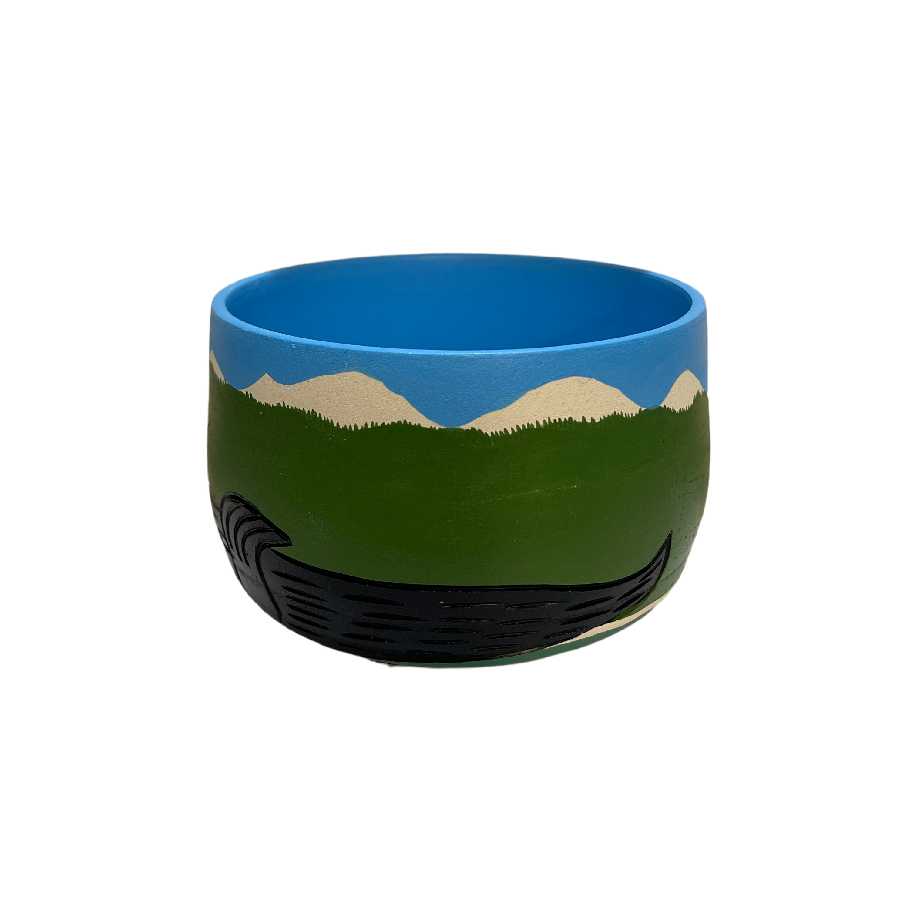 Ceramic Pot - Small - Otter - Blue &amp; Green
