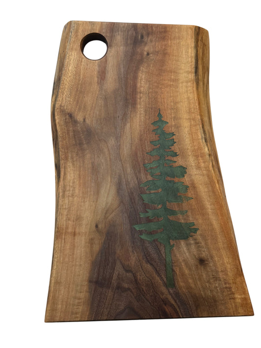 Serving Board - Canadian Walnut Wood - Sitka Tree - Live Edge