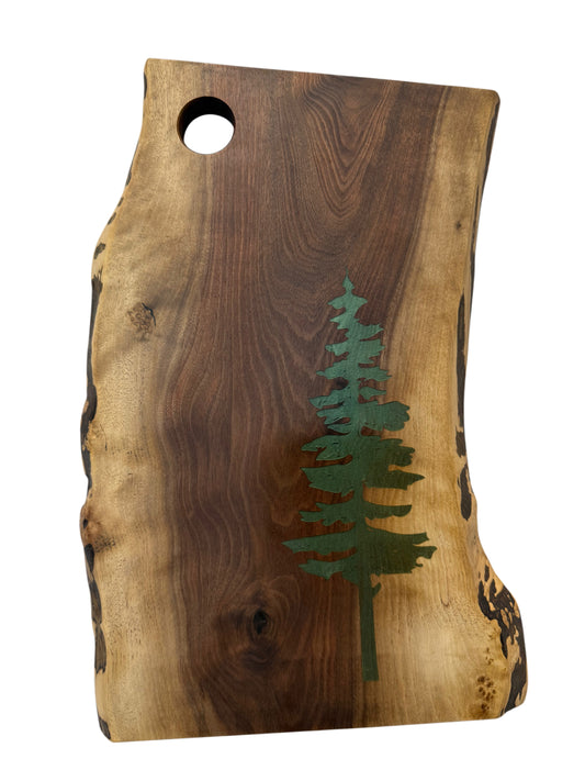 Serving Board - Canadian Walnut Wood - Sitka Tree - Live Edge