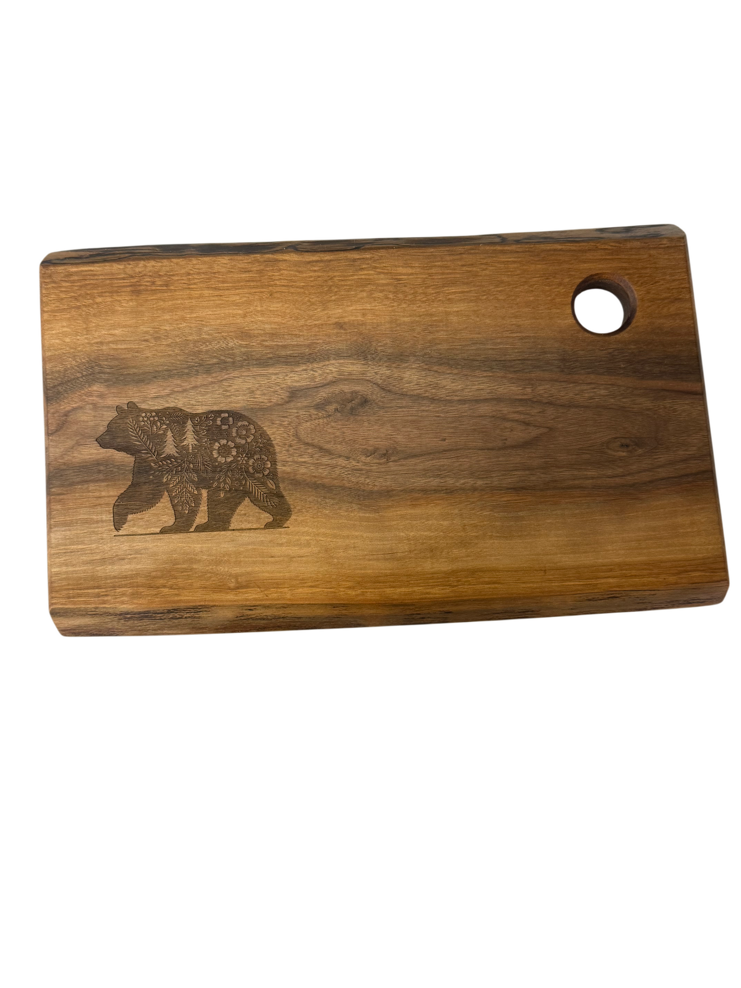Serving Board - Walnut - Live Edge - Flower Bear