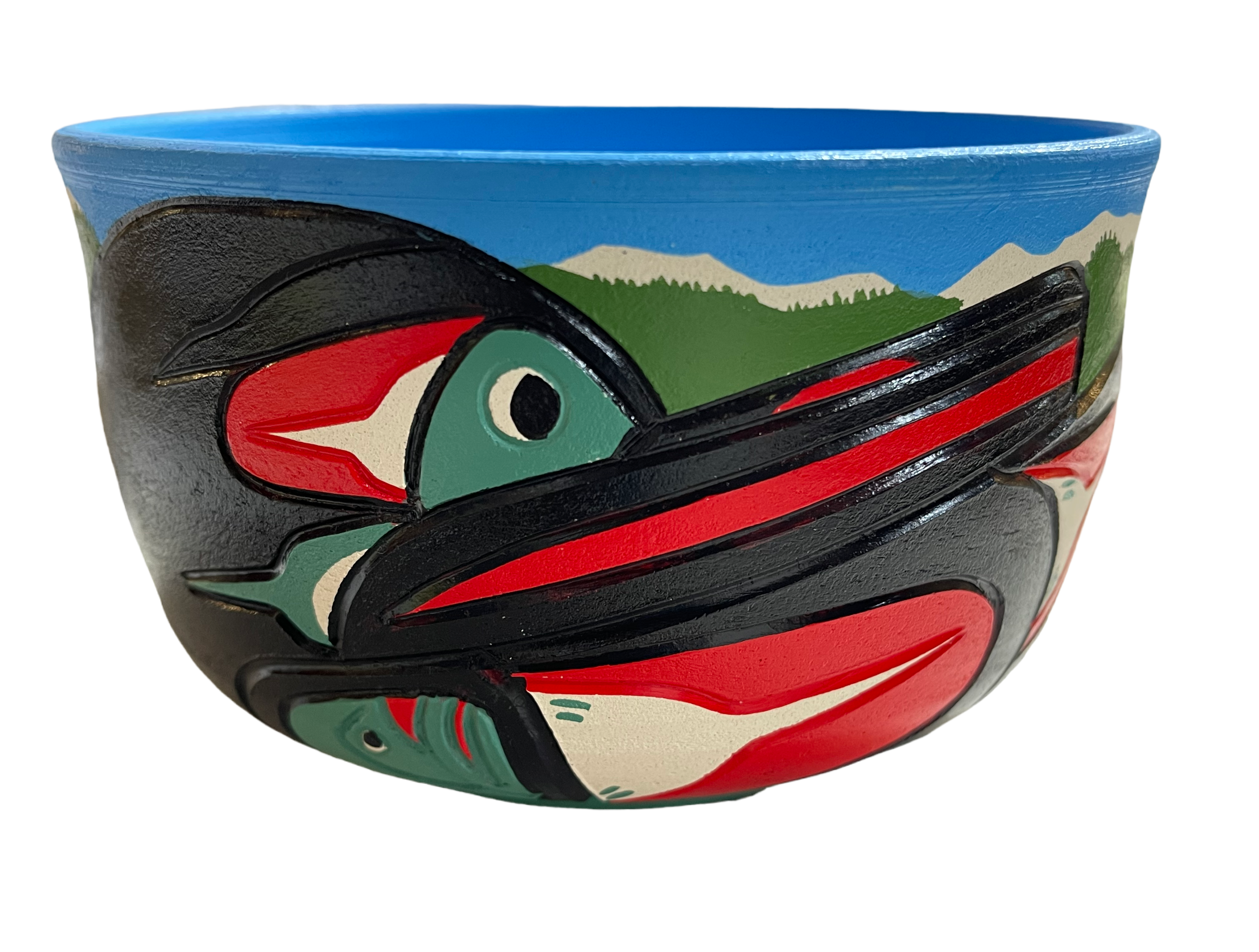 Ceramic Pot - Small - Kingfisher - Blue &amp; Green