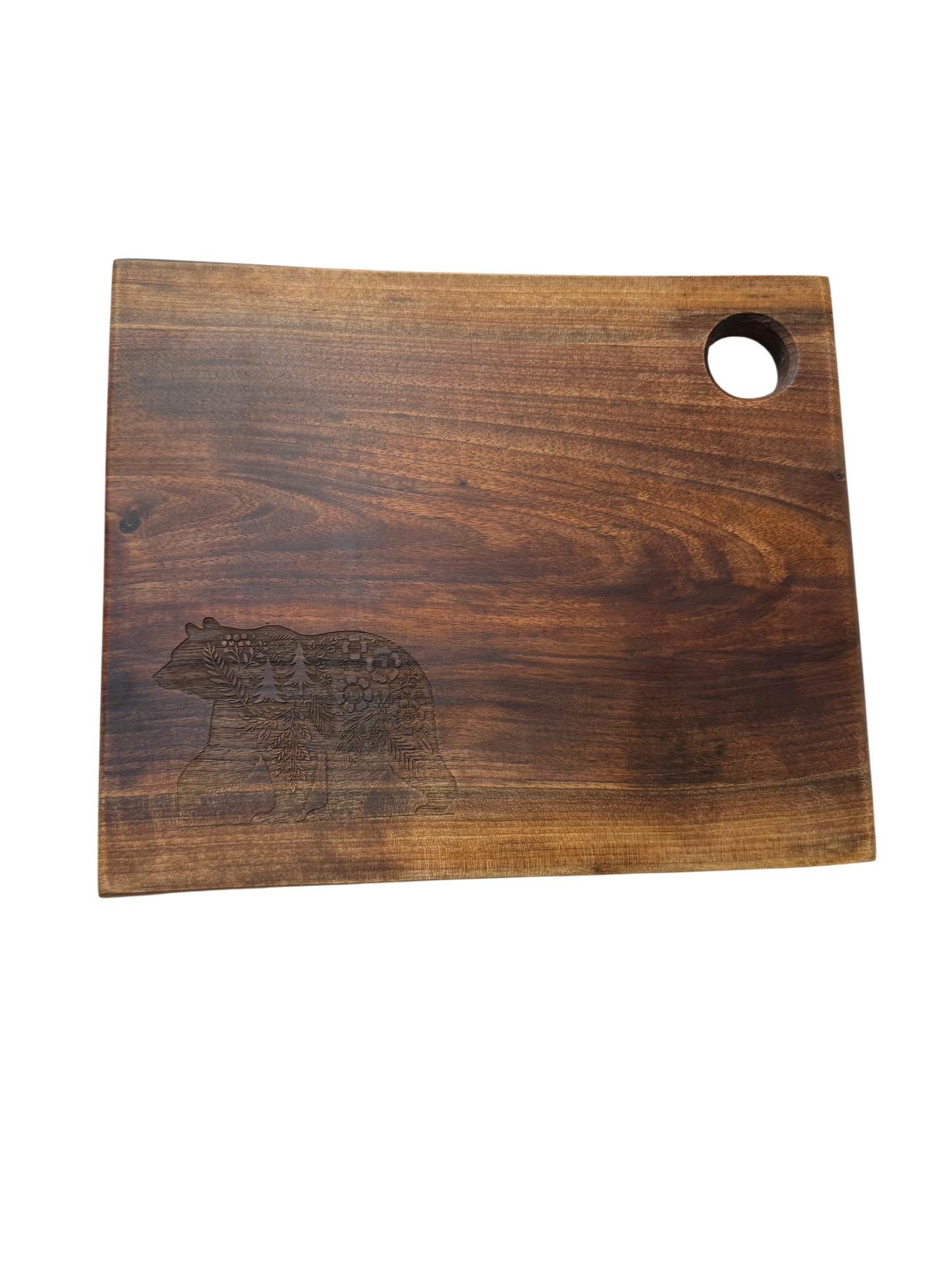 Serving Board - Canadian Walnut Wood - Flower Bear - Live Edge